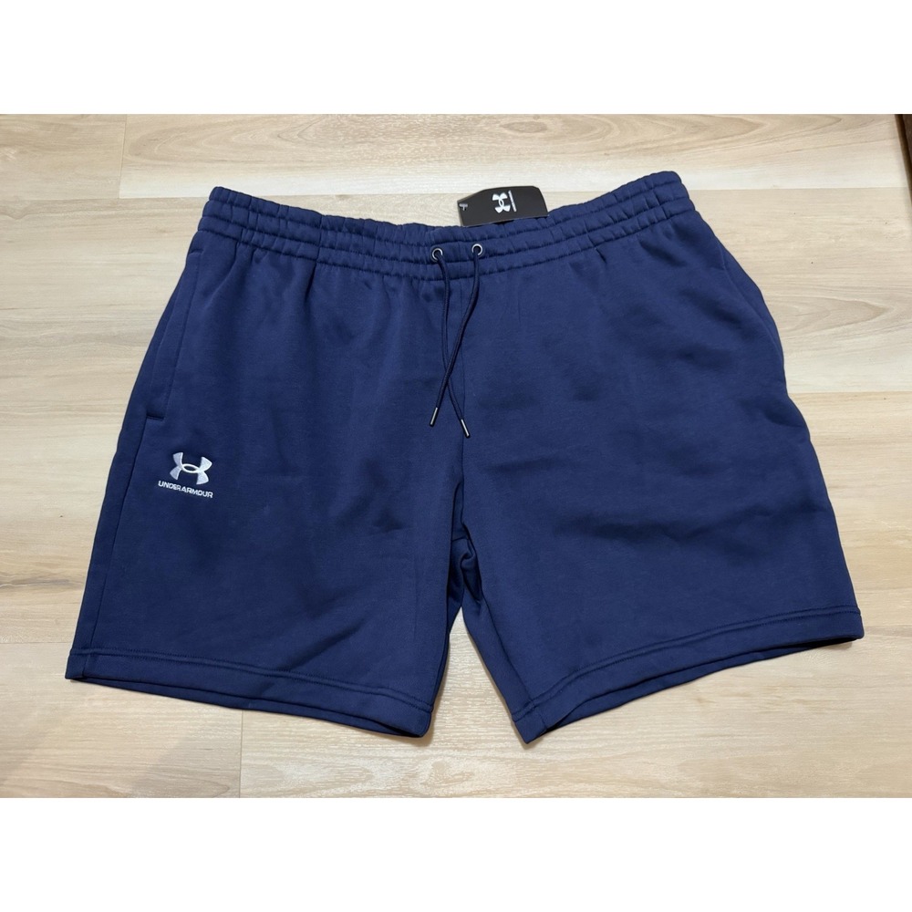 Under Armour Mens Size 2XL Essential Fleece Shorts Navy Blue NWT